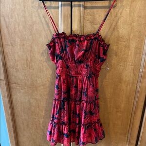 Floral Red and Black Sundress